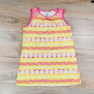 🧚‍♂️Steve Yellow & Pink Print Sleeveless Nightgown Youth Size 14